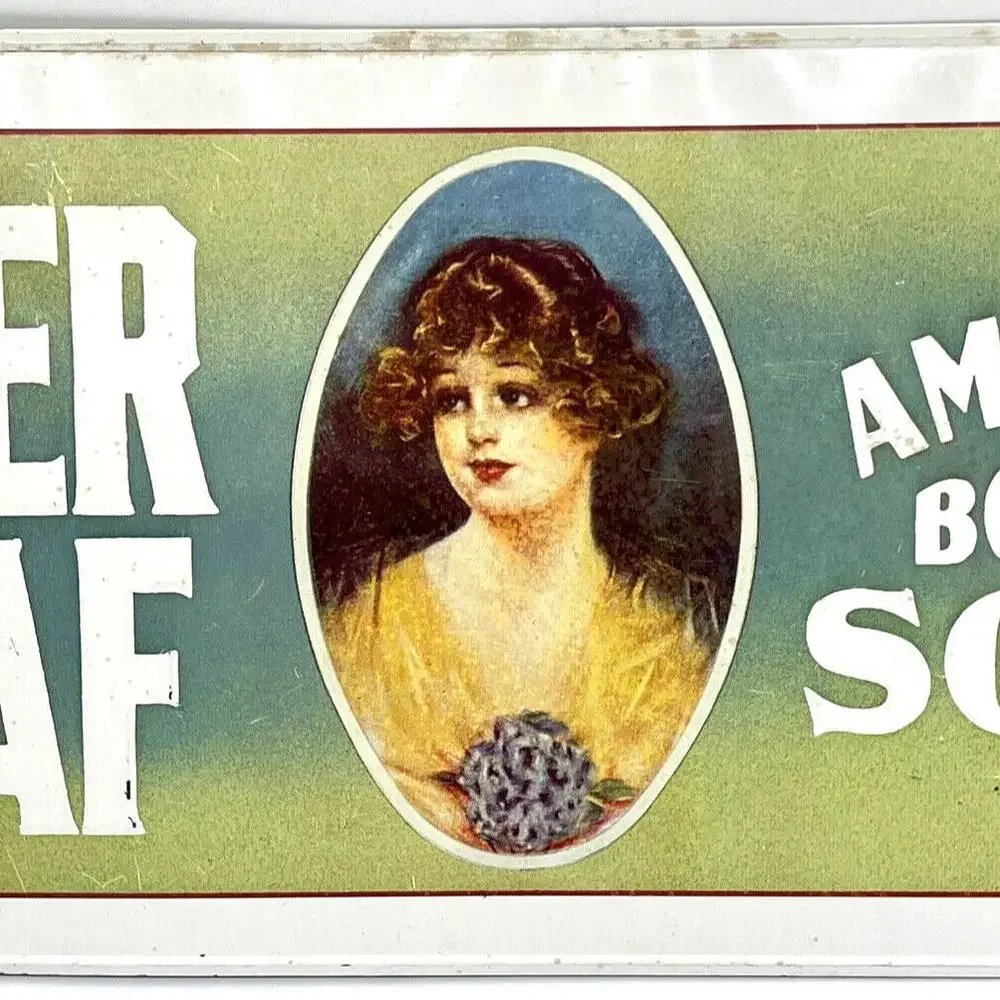 Borax Soap Metal Advertising Sign Embossed Clover Leaf 19 x‎ 7 Vintage 1974